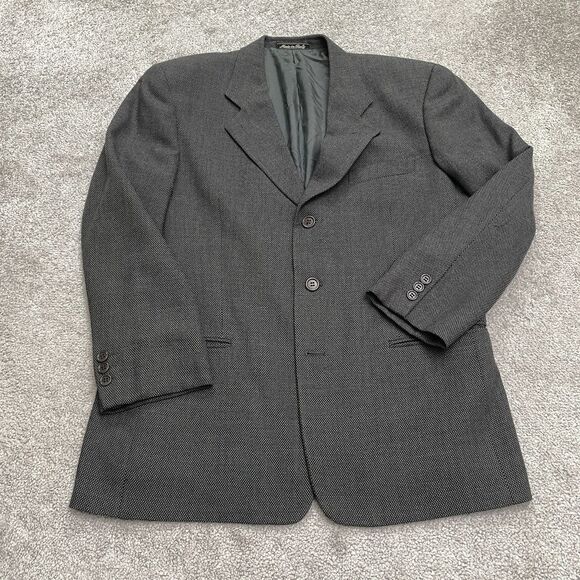MANI By Giorgio Armani Neiman Marcus Italian Wool Suit Blazer Mens 42R Gray Work - Picture 1 of 16